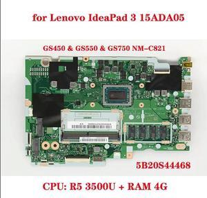 FOR GS450 & GS550 & GS750 NM-C821 motherboard with CPU R5 3500U RAM 4G for 3 15ADA05 laptop motherboard