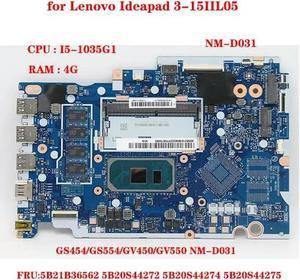 FOR NM-D031 for 3-15IIL05 laptop motherboard CPU I5-1035G1 RAM:4G FRU:5B21B36562 5B20S44272 5B20S44274 5B20S44275