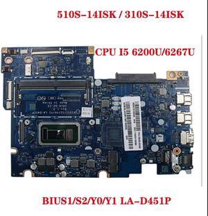 FOR 510S-14ISK 310S-14ISK laptop motherboard /S2/Y0/Y1 LA-D451P with CPU i5 6267U 6200U