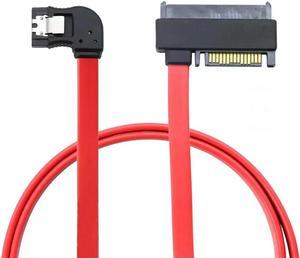 FOR Red SAS SFF-8482 SAS29+15P to SATA 7P Left-angle Adapter Cable with Latch for Computer Modding