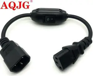 FOR C14-C13 Extension Power Cord,IEC 320 C13 Female to C14 Male with10A On/Off Switch Power Adapter Cable Fr PDU UPS,1pcs