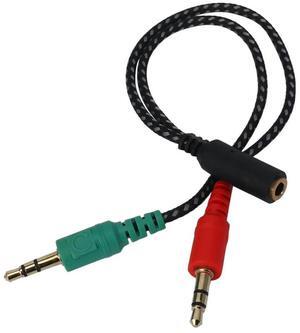 For Headphone Splitter for Computer, Earphone Adapter for PC Audio & Mic, 3.5mm Female to Dual 3.5mm Male