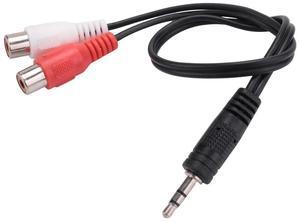For 3.5mm stereo adapter headphone jack to 2 RCA jack adapter audio cable, 3.5mm Male to 2x RCA Female