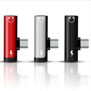 For 2 In1 Type C Adapter Splitter for To 3.5Mm Audio Headphone Charging Jack Earphone AUX Cable Connector-B