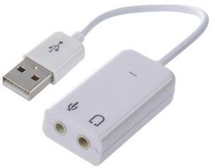 For 3.5mm Microphone Earphone Socket USB 2.0 Sound Card Speaker Audio Adapter White