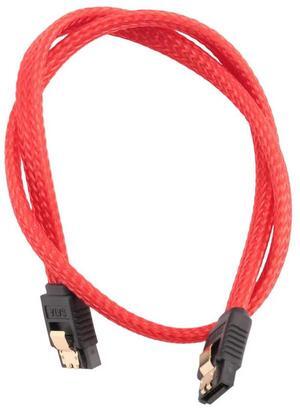 For 50CM SATA 3.0 III SATA3 7pin Data Cable 6Gb/s SSD Cables HDD Hard Disk Data Cord with Nylon Sleeved Premium Version(Red)