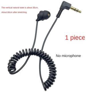 For 3.5mm Spring Earphones Single Side Headphones Earbuds Wired Headset for Mobile Phone Computer