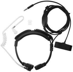 For 3.5mm Adjustable Throat Mic Earphone Microphone Covert Acoustic Tube Earpiece Headset With Finger PTT for Mobile
