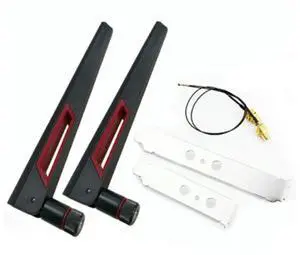 For 2X8Dbi Dual Band M.2 IPEX MHF4 U.Fl Cable to RP-SMA Pigtail WiFi Antenna Set for AX210 AX200 9260 9560 NGFF Card