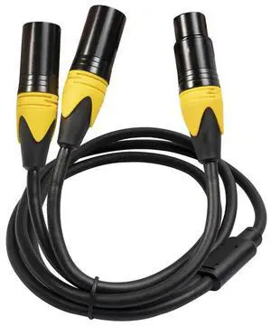 For XLR Splitter Cable,3 Pin XLR Female To Dual XLR Male Audio Cable Y Cable Balanced Microphone Splitter Cord Audio Adaptor