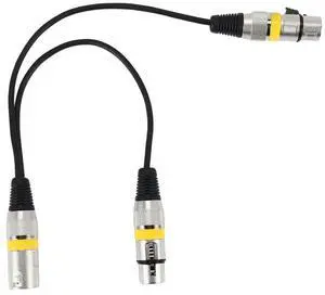 For 30Cm 3Pin Xlr Male to 2 Xlr Female Audio Extension Cable Y Splitter for Mic Mixer Recorder Dj Cable