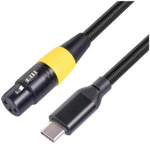 For USB C to XLR Female Cable Type C Male to 3 Pin XLR Female Microphone Cable Connector Computer Audio Data Cable 2 Meters