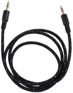 For 1M 3.5mm Stereo Male to Male Jack Aux Cable Audio Auxiliary Lead For Phone Car, Black