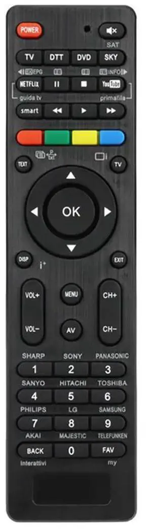 For 4 in 1 U Remote Control for TV DTT DVD SKY Key Search Automatic Matching