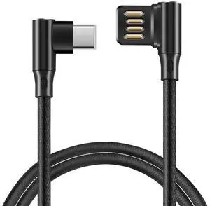 For Usb-C 3.1 Type-C To Left Right Angled 90 De Usb 2.0 Data Cable with Sleeve for Tablet & Phone 15Cm