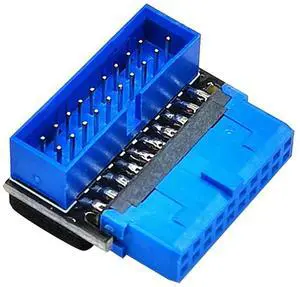 For USB Header Adapter USB3.2 GEN1 19Pin/20Pin Socket 90 De Steering Elbow Converter DIY Desktop Motherboard B