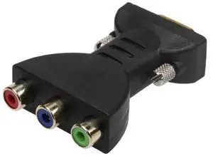 For 3 RCA RGB Female to HD 15-Pin VGA Style Component Video Jack Adapter Conventer