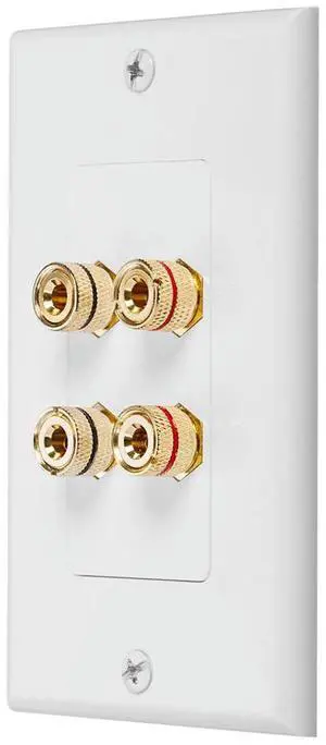 For 4 Posts Speaker Wall Plate Home Theater Wall Plate Audio Panel for 2 Speakers