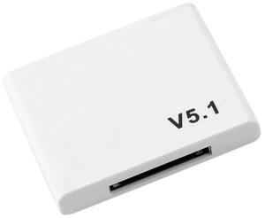 For 30 Pin 5.1 Audio Receiver A2DP Music Mini Wireless Adapter for 30Pin Jack Analog Speaker White