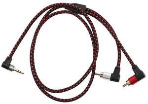 For 90 De 3.5mm Male to 2 RCA Male Cable Right Angle Stereo AUX Y Splitter Cord Microphone Jack Plug for Laptop 1M
