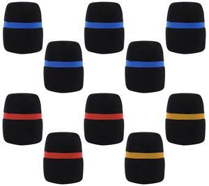 For 10 Pcs Handheld Stage Microphone Windscreen Foam Mic Cover Karaoke Black