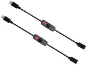 For Power USB Type C with Indicator Light Male to Female USB-C Extension Cable for 4B 2 Pcs