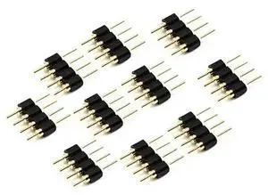 For 50Pcs 4 Pin Rgb Led Strip Male Plug Adapter Connector for 3528 5050 Strip Light