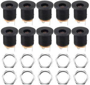 For 10 Pcs 3-terminal Soldering 2.1mm x 5.5mm Female Power Jack DC Socket