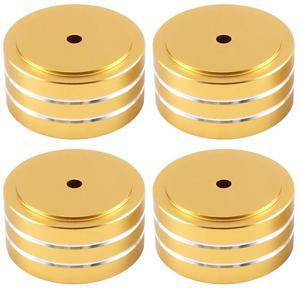 For 4Pcs 40X20mm Aluminum HIFI AMP Speaker Isolation Stand Turntable DAC Feet Pad (Gold)