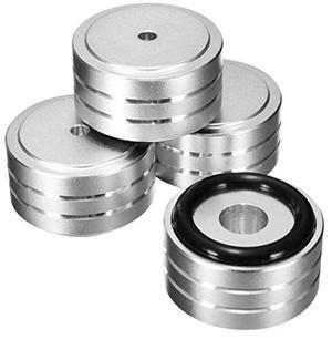 For 4Pcs 40X20mm Aluminum HIFI AMP Speaker Isolation Stand Turntable DAC Feet Pad (Silver)