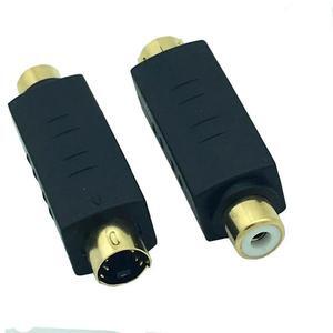 For S-Video Male to RCA Female Composite Video Adapter Plug Converter, Mini Din 4 PIN Coupler Extension Connector Adapter
