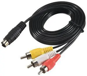 For 1.5M 4.9ft 3 RCA Male to 4 Pin S-Video Male TV PC Conversion Cable