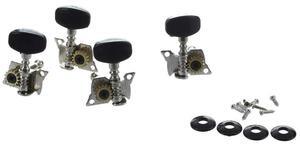 For 4Pcs Ukulele Guitar and Small 4 String Guitar Tuning Pegs hine Heads 2R and 2L, Mounting Screws Included--Silver and Black