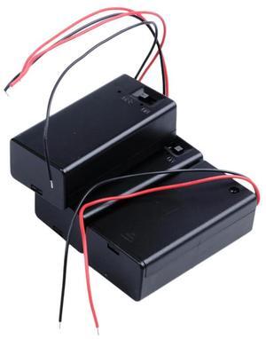 For 3 Pcs Two Wire Lead On/Off 1 x 9V Cell Case Holder
