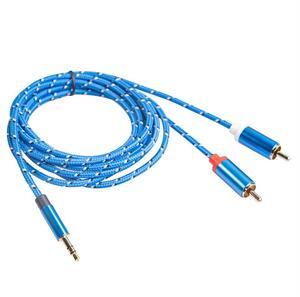 For RCA Cable 3.5mm Jack Male to 2 RCA Male Earphone Aux Audio Splitter Cable for Amplifier Phone Headphone, 1.8M