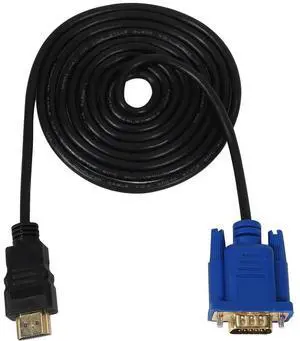 For HDTV Gold Male To VGA HD-15 Male 15Pin Adapter Cable 6FT 1.8M 1080P