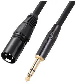 For 6.35 Mm 1/4 Inch Male To XLR Male Audio Stereo Mic Cable - Male To XLR Male Balanced Speaker Mic Cable, 1 Meter