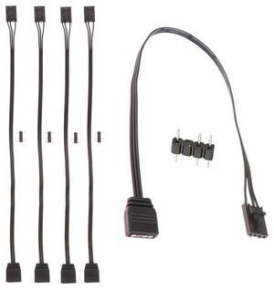 For 5Pcs for 4PIN RGB to Standard ARGB 3-Pin 5V Adapter Connector RGB Cable 25cm