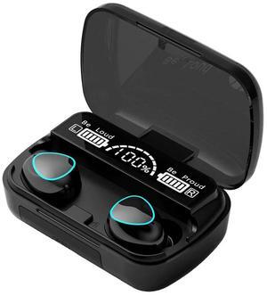 For Wireless Headset V5.1 LED Display Stereo Mini Earbud Headset with Microphone Hands-Free Headset,Black