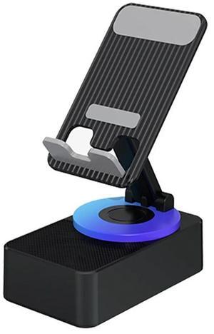 For 3-In-1 Mobile Phone Holder, Audio Power Bank, Call Speaker, Multi-Function Foldable Rotating Desktop,Black