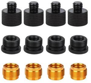 For 12 Pieces Mic Thread Adapter Set Mic Stand Adapter 5/8 Female To 3/8 Male and 3/8 Female To 5/8 Male Screw Adapter