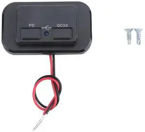 For USB+PD Car Charger Socket 12V/24V USB Charging Splitter Outlet Power-Adapter for Motorcycle Camper-Truck ATV Boat Car RV