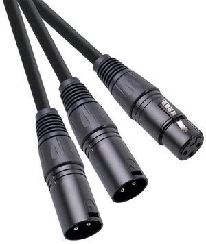 For XLR Splitter Cable, 3 Pin XLR Female to Dual XLR Male Patch Y Cable Balanced Microphone Splitter Cord Audio Adaptor-50cm