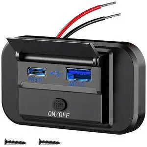 For Dual Quick Charge USB QC3.0 and PD3.0 RV USB Outlet 12V USB Charger Car USB Port 12 Volt USB Outlet Socket Accessories