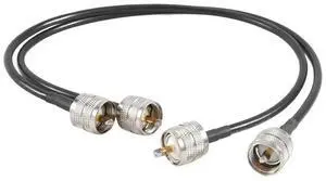 For Pack of 2 CB Antenna Cable 50Cm PL259 UHF Male to Male RG58 Coaxial Patch Lead for CB Marine