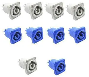 For 10Pcs 3 PIN 20A 250V AC Connector Socket NAC3MPA-1 NAC3MPB-1 Output Connector Blue and Grey White