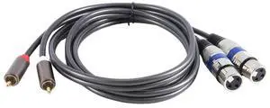 For Hifi Audio Cable 2 Rca Male to Xlr 3 Pin Female Mixing Console Amplifier Dual Xlr to Dual Rca Shileded Cable 1.5M