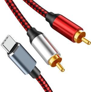 For USB C to 2 RCA Audio Cable Type C Male to 2 RCA Male Audio Cable for Tablet Speaker Amplifier TV, 1M