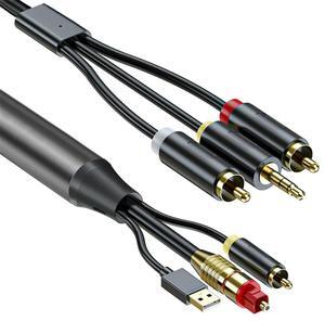 For Digital to Analog Audio Conversion Cable,Digital SPDIF/Optical & Coaxial to Analog L/R RCA &3.5mm AUX Stereo Audio Cable