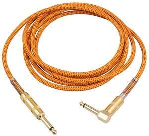 For Guitar Instrument Cable 10FT Electric Instrument Bass AMP Cord 1/4 Inch Straight to Right Angle Gold Plated 6.35mm Cable